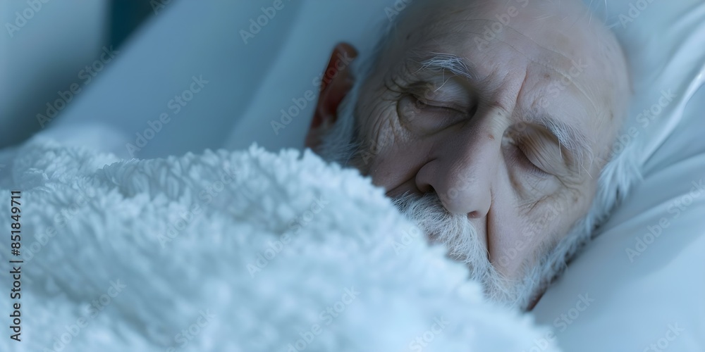 Elderly man in a coma in a nursing home bed, connected to life support. Concept Elderly Healthcare, End-of-Life Decisions, Nursing Home Care, Life Support, Coma Patient Elderly man in a coma in a nursing home bed, connected to life support. Concept Elderly Healthcare, End-of-Life Decisions, Nursing Home Care, Life Support, Coma Patient