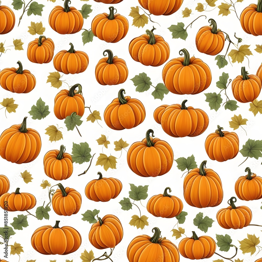 Seamless Background With Pumpkins Seamless Background With Pumpkins