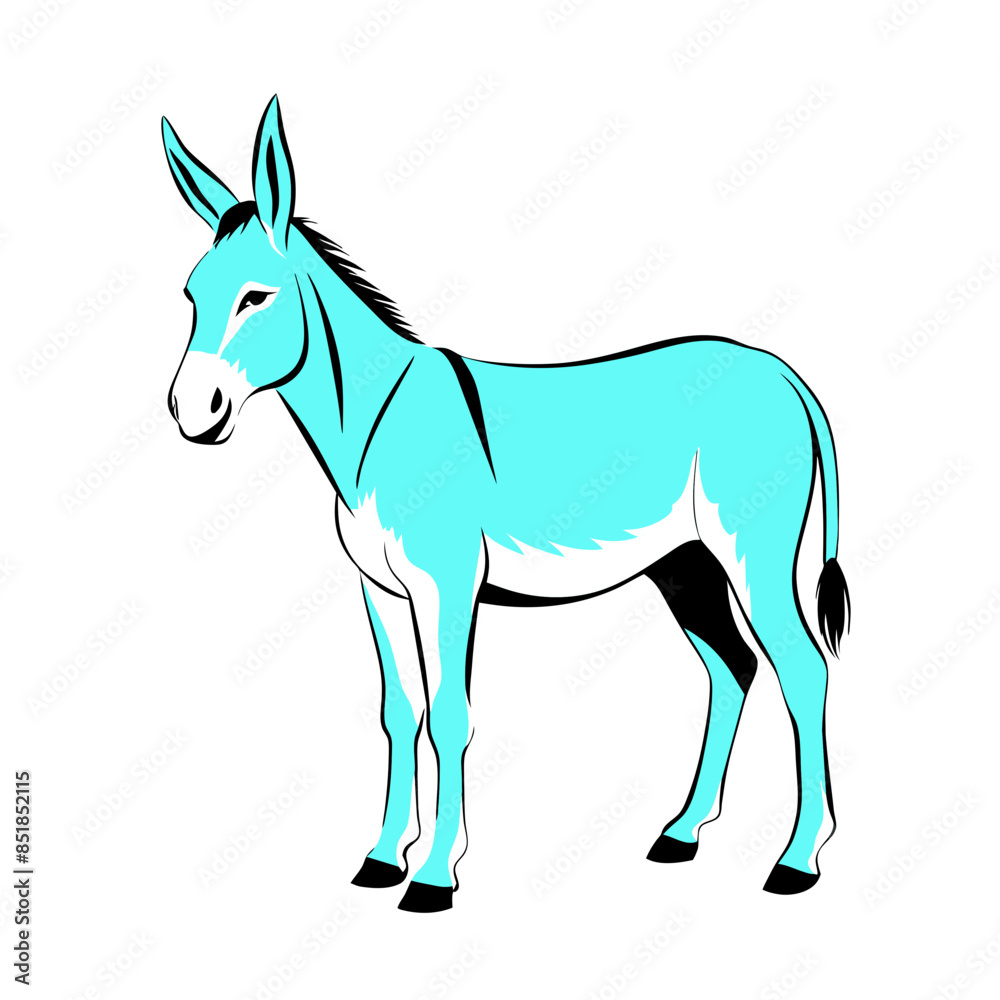 Obraz premium unique blue donkey standing with a gentle expression