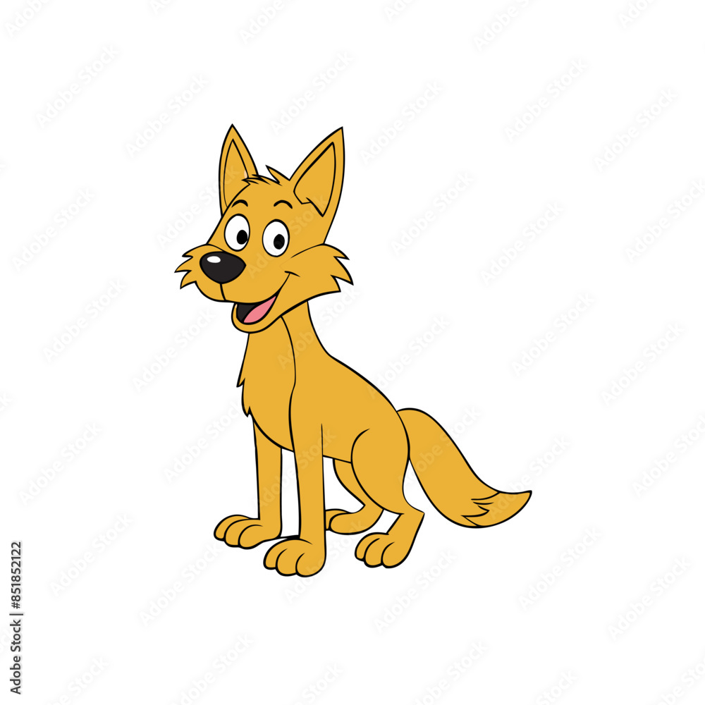 Obraz premium Playful Dingo Vector - Animated Australian Canine
