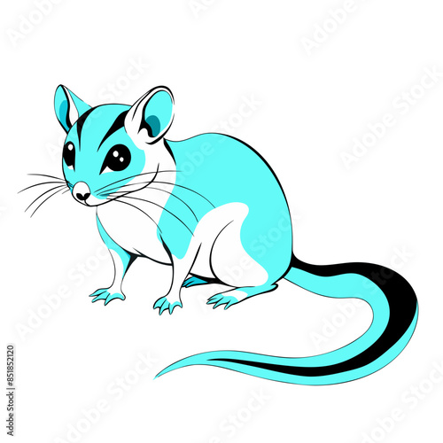 striking vector illustration captures a vibrant dormouse in a side profile, exuding curiosity and alertness