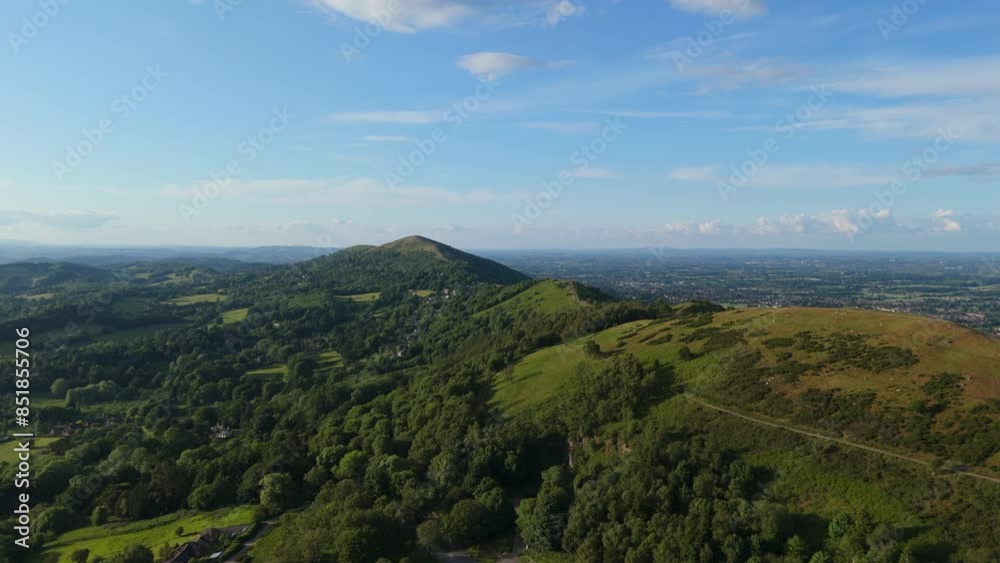 Aerial view of the Malvern Hills in Herefordshire and Worcestershire, beautiful English landscape Aerial view of the Malvern Hills in Herefordshire and Worcestershire, beautiful English landscape