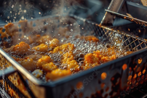 A deep fryer filled with various types of fried foods, great for parties or events