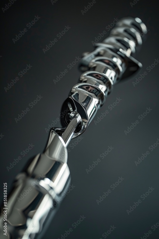 A close-up of a metallic object on a dark background, great for use in technology or industrial contexts A close-up of a metallic object on a dark background, great for use in technology or industrial contexts