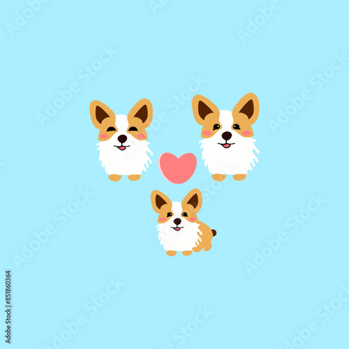 family of turbulent corgi dogs