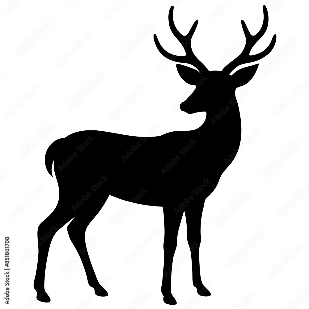 deer silhouette isolated on white deer silhouette isolated on white