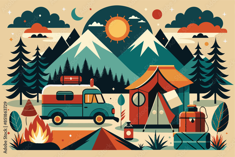 camping van holiday in the forest camping van holiday in the forest