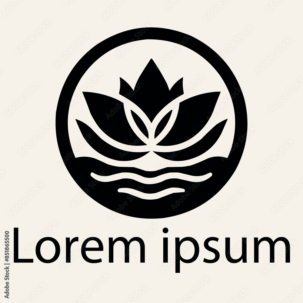 A black spa logo on white simple background