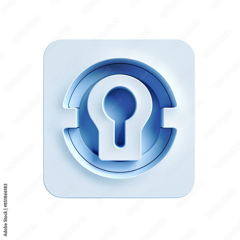 3D padlock icon symbolizing security, data protection, and cybersecurity. Blue and white modern design, perfect for tech-related applications. 3D padlock icon symbolizing security, data protection, and cybersecurity. Blue and white modern design, perfect for tech-related applications.