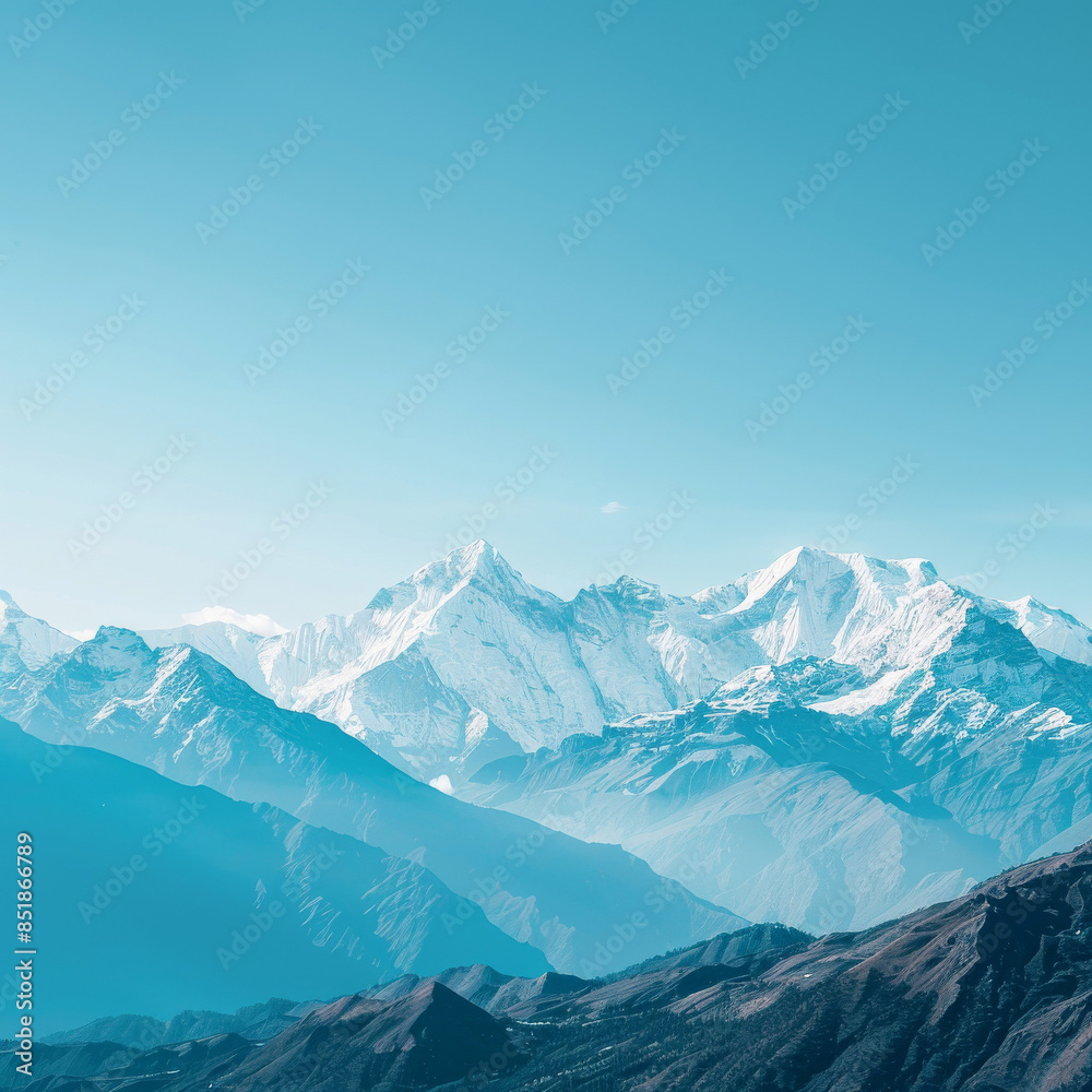 landscape photograph of snow-capped mountains against a clear blue sky landscape photograph of snow-capped mountains against a clear blue sky