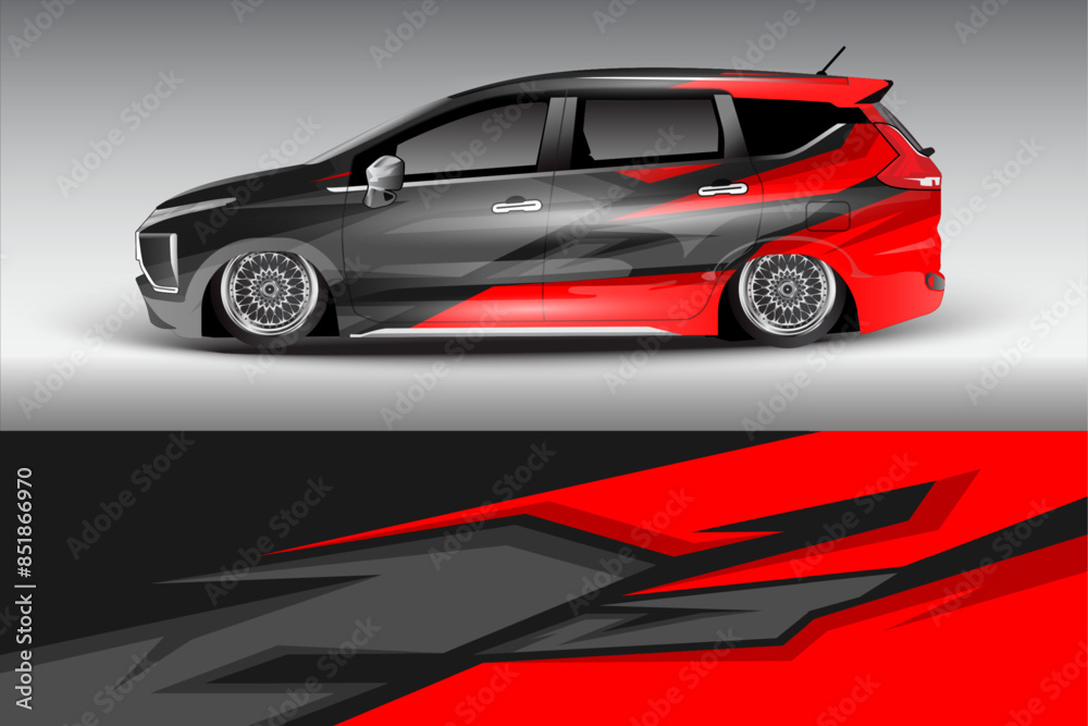 Wrap Design For Car vector. Sport stripes, car stickers. Racing stickers for tuning