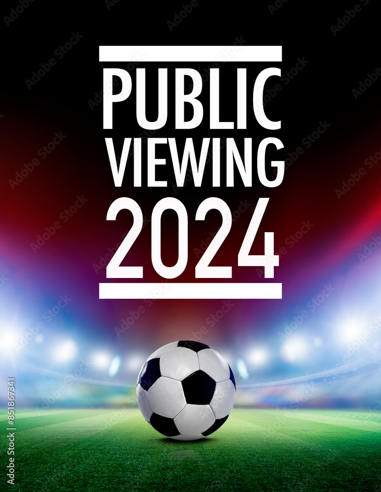 Obraz premium Fußball im einer Fussballarena im Scheinwerferlicht 2024