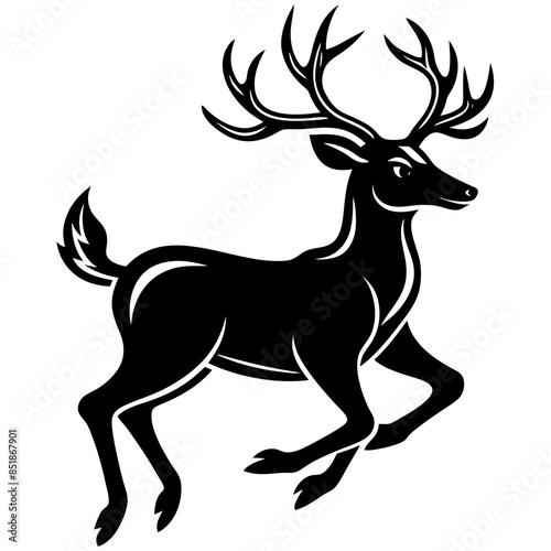 running-deer-logo-icon-vector-silhouette © VarotChondra
