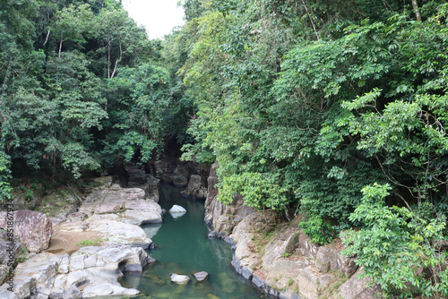 Beautiful pond of Cunca Wulang waterfall photo