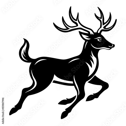 running-deer-logo-icon-vector-silhouette