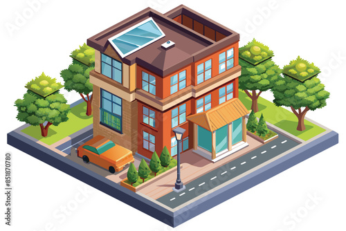 isometric house cartoon
