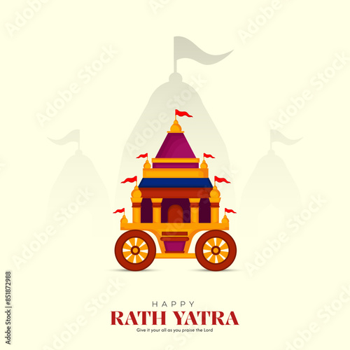 
illustration of Rath Yatra Lord Jagannath festival Social Media Post
