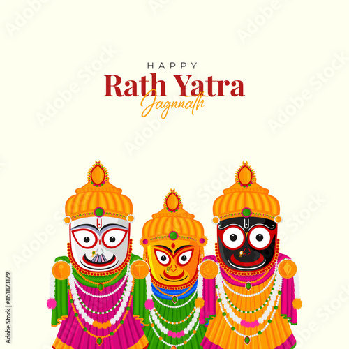 
illustration of Rath Yatra Lord Jagannath festival Social Media Post