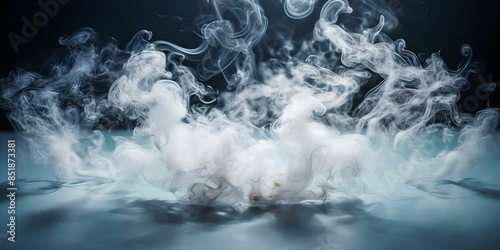 The Harmful Effects of Cigarette Smoke on Lungs and Health in a Gray Studio. Concept Cigarette Smoke, Lung Health, Health Effects, Gray Studio, Photography photo