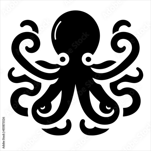 Octopus silhouette vector, illustration of an octopus photo