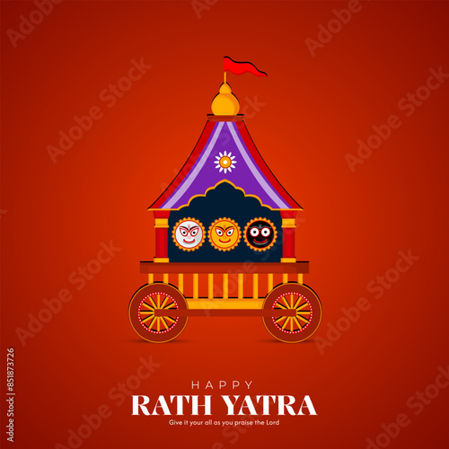 
illustration of Rath Yatra Lord Jagannath festival Social Media Post