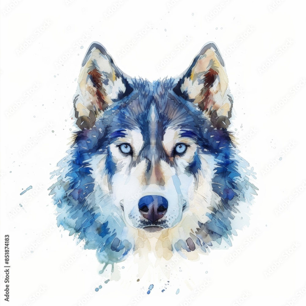 Head portrait of a Husky dog. Vector illustration Head portrait of a Husky dog. Vector illustration