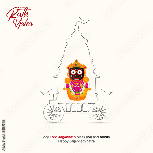 
illustration of Rath Yatra Lord Jagannath festival Social Media Post
