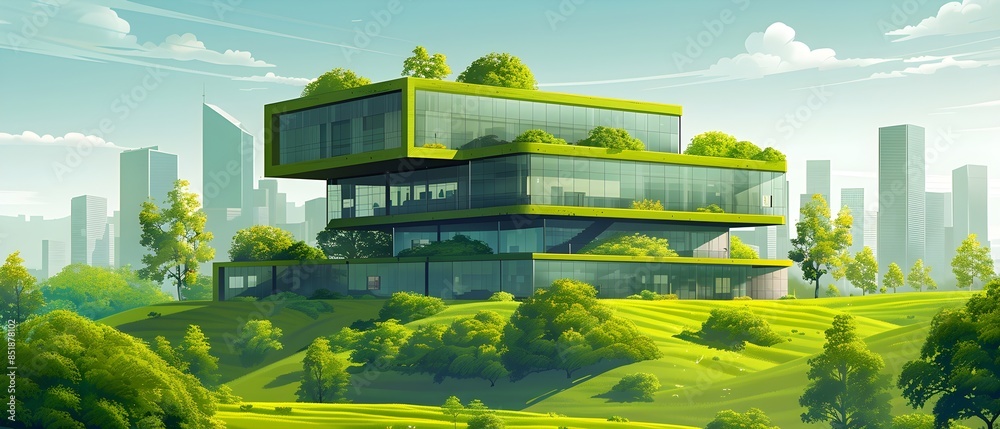 beautiful huge green building. modern architecture, architecture and ...