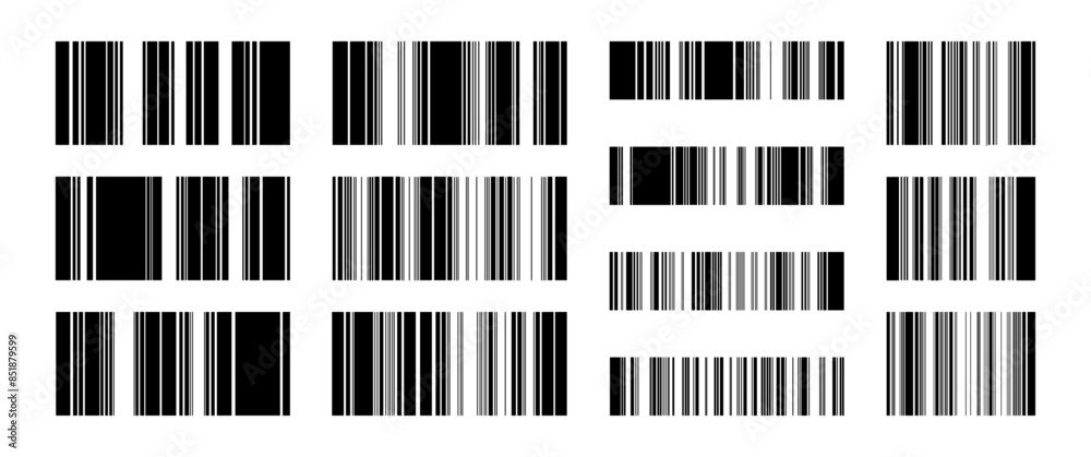 Black Barcode isolate vector icon for decoration in business illustration, Scan, Code, Sticker, Mock up, with PNG Black Barcode isolate vector icon for decoration in business illustration, Scan, Code, Sticker, Mock up, with PNG