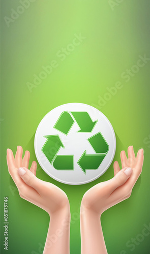 Recycling in Hands Poster: Celebrating Earth Day photo