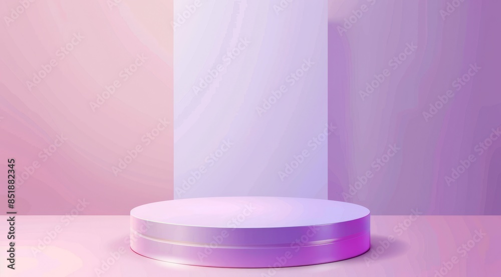 background for a product presentation. a round podium with a pink and purple gradient on the wall background for a product presentation. a round podium with a pink and purple gradient on the wall