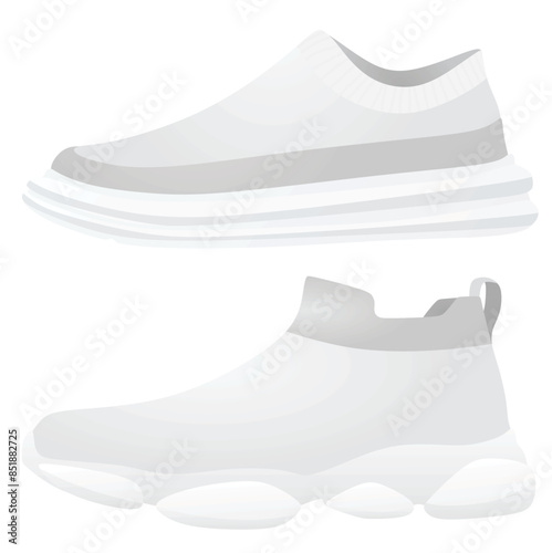 White textile shoe. vector illustration