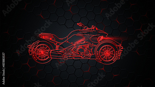 Hexagon Background wallpaper of All Terrain Vehicle or ATF with line art style