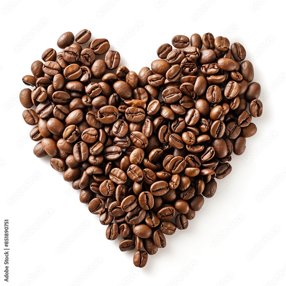 Heart Shaped Coffee Beans Isolated On White Background Heart Shaped Coffee Beans Isolated On White Background