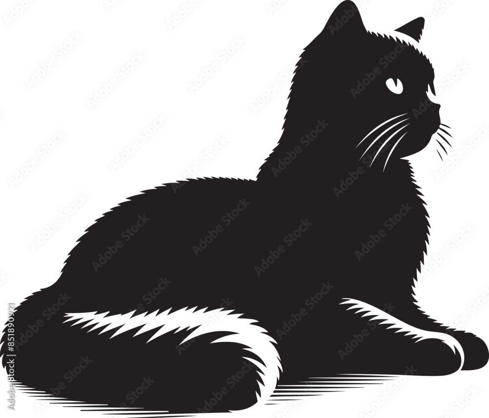 Obraz premium cat logo icon silhouette vector illustration