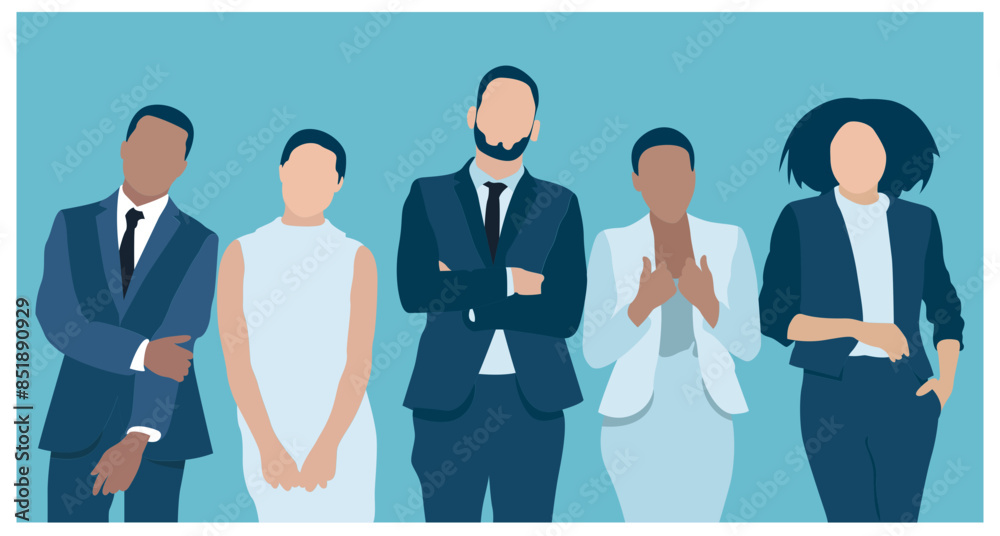 Fototapeta premium group of people in a row . Focusing on achieving measurable outcomes and exceeding targets.