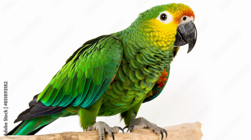 Obraz premium colourful amazon parrot on white background.