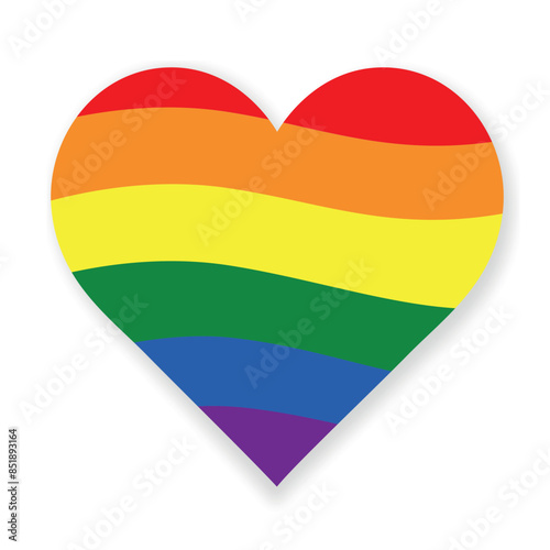 Heart in the rainbow LGBT flag colors icon card poster design for LGBT Pride Month. Happy LGBT Pride Month, LGBT Gay Pride