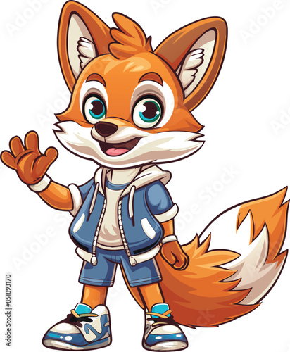 Happy Fox Comic Cartoon Character