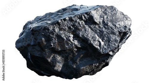 a meteor with a mix of smooth and rough textures isolated on a white background, high fidelity details and realistic