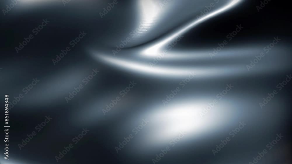 Abstract background metallic chrome fluid black curve, Flowing Liquid ...