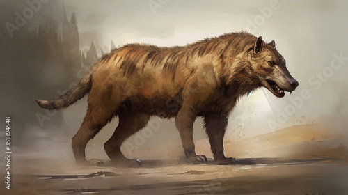 Majestic Andrewsarchus: A Prehistoric Beast in its Natural Habitat.
