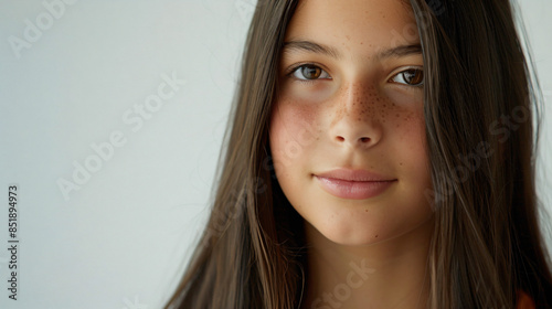 Portrait of a Young Woman with Freckles.