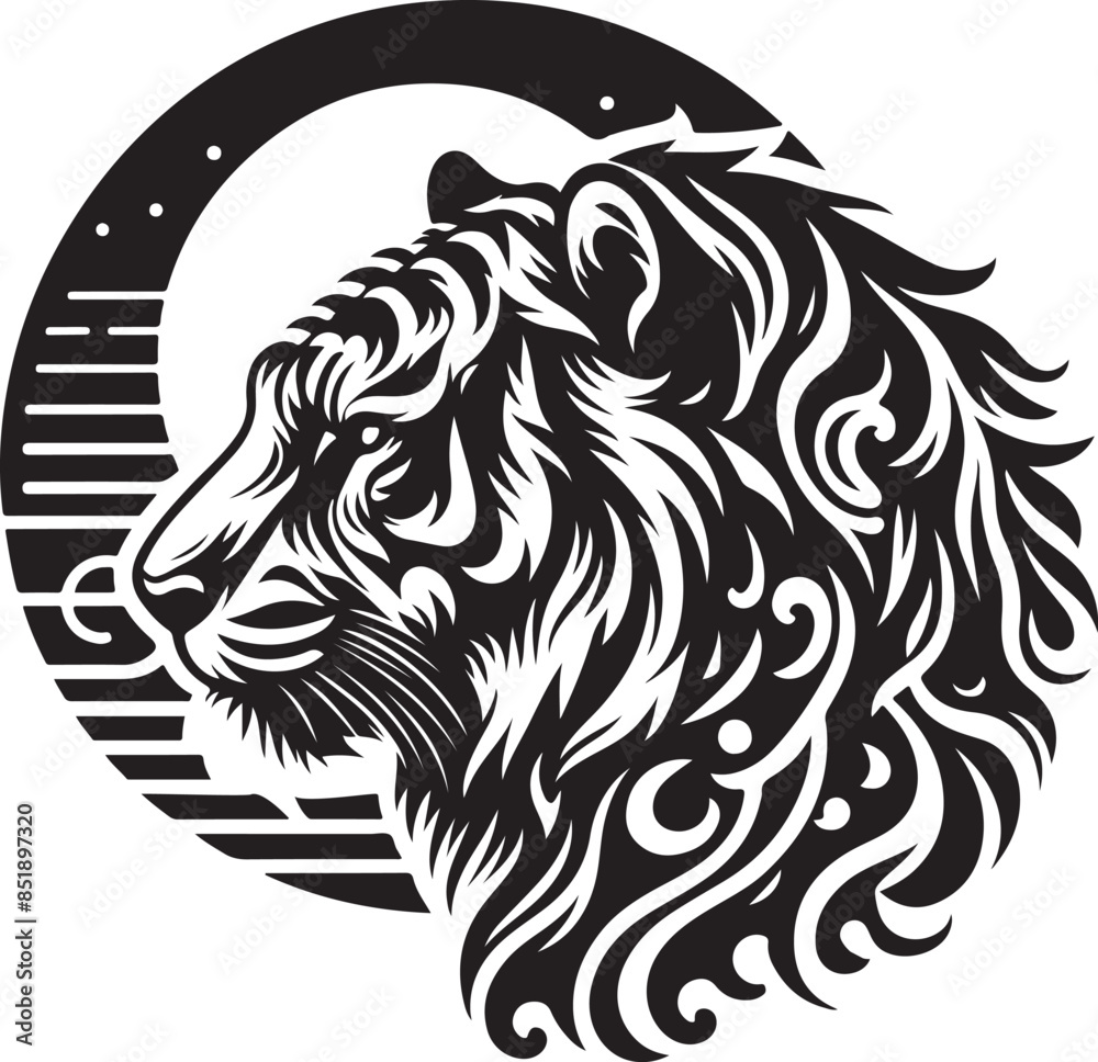 Obraz premium Tiger Silhouette Vector Illustration EPS