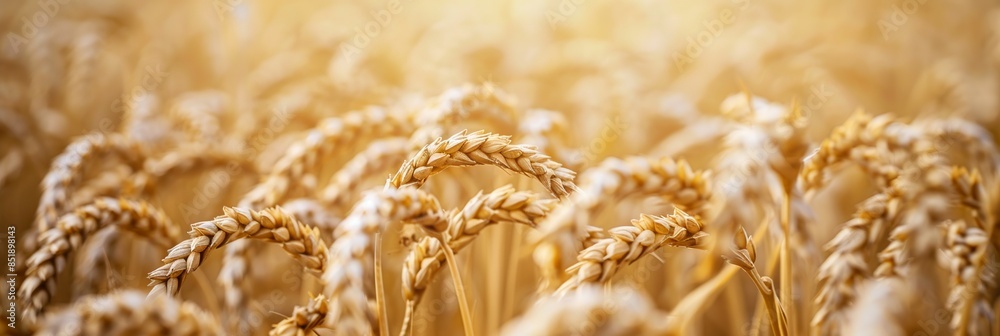 Abstract background of golden wheat ear in field