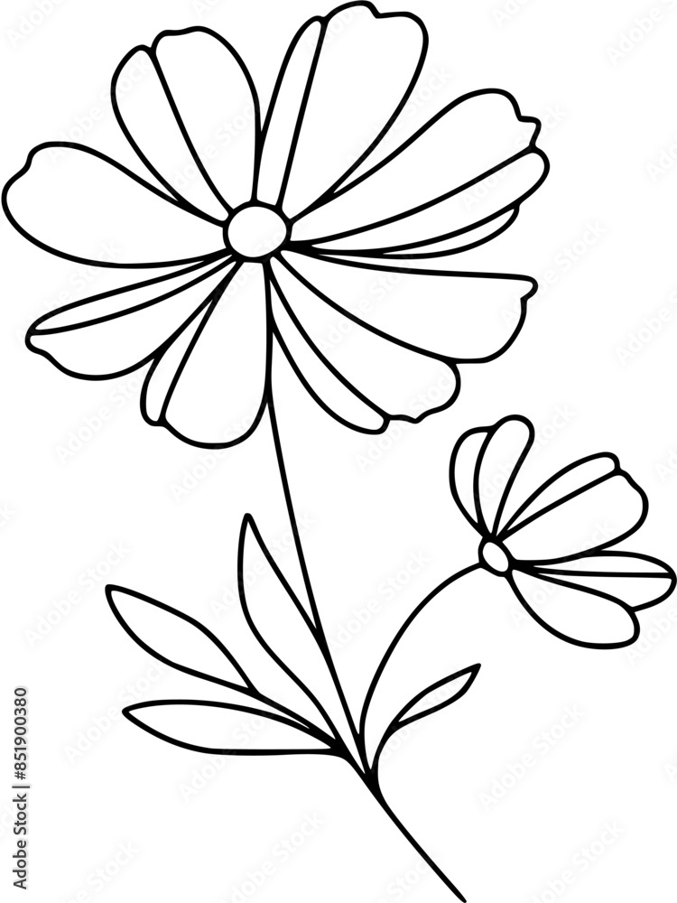 This is an illustration of flowers in a simple and modern line art style. The image features various types of flowers with different shapes and sizes, each with unique petal and leaf details. This is an illustration of flowers in a simple and modern line art style. The image features various types of flowers with different shapes and sizes, each with unique petal and leaf details.