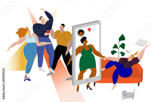 groupe personnes danse concept sortie entre amis diversité