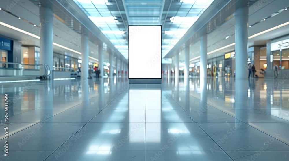 Fototapeta premium An airport location with large square aspect ad space. Generative AI.