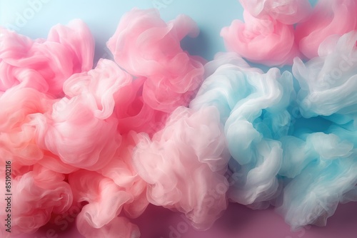 Pastel pink and blue background in cotton candy colors AI generated image