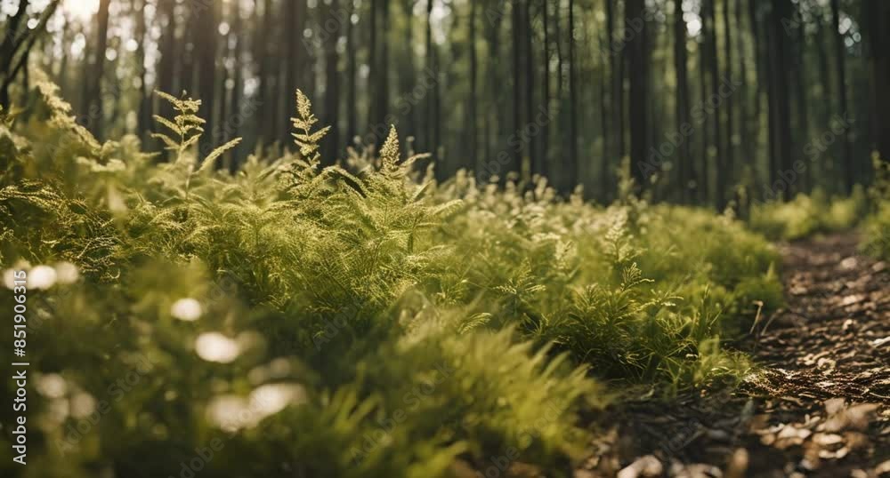Serene Wind Blowing Through a Lush Green Forest – Nature Background Serene Wind Blowing Through a Lush Green Forest – Nature Background